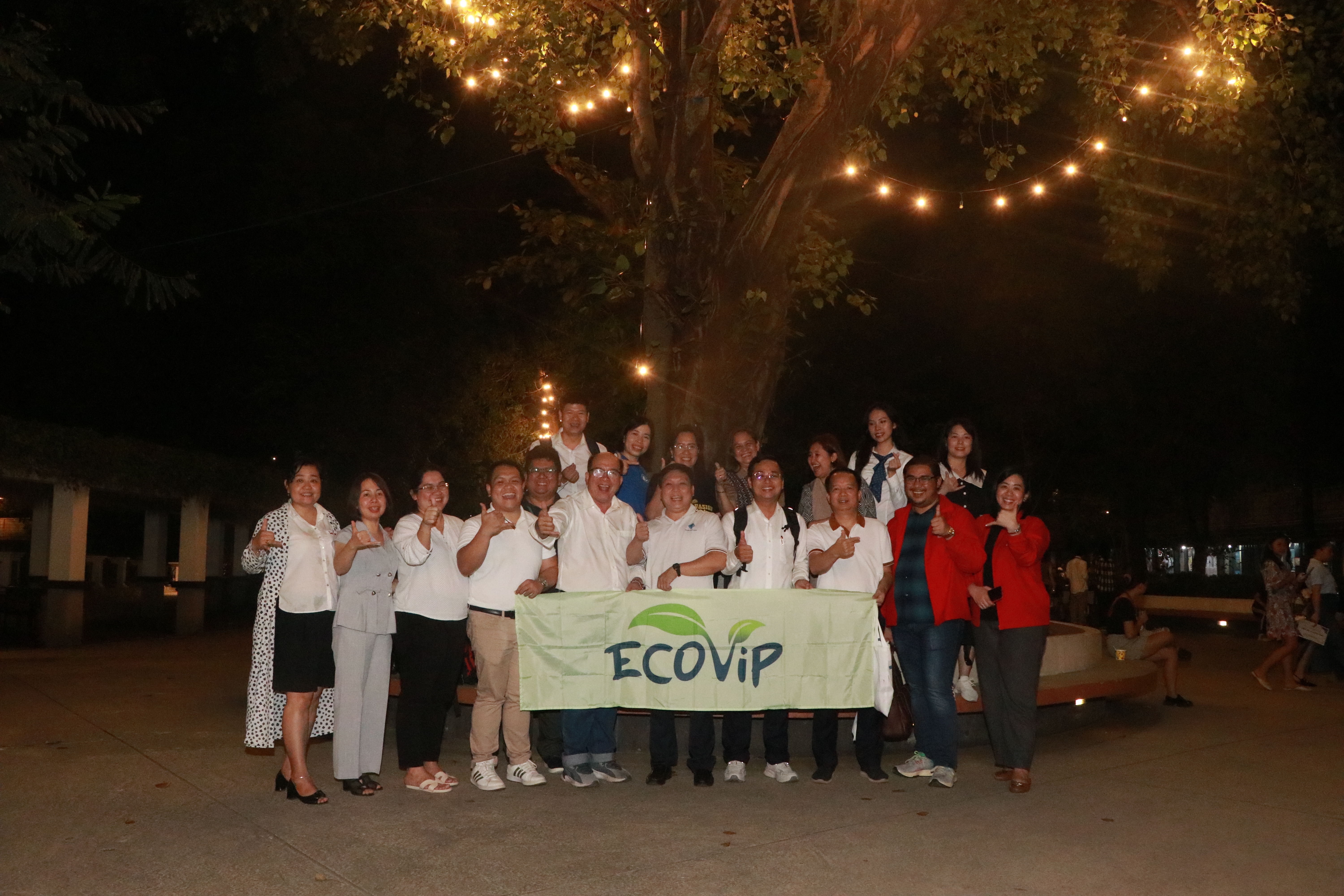 Partners from Vietnam and Philippines holding ECOVIP flag