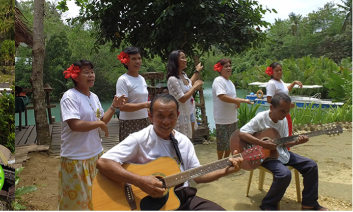 Women welcome the guests with local song.